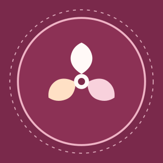 Cylune flower mark on a berry-coloured app tile
